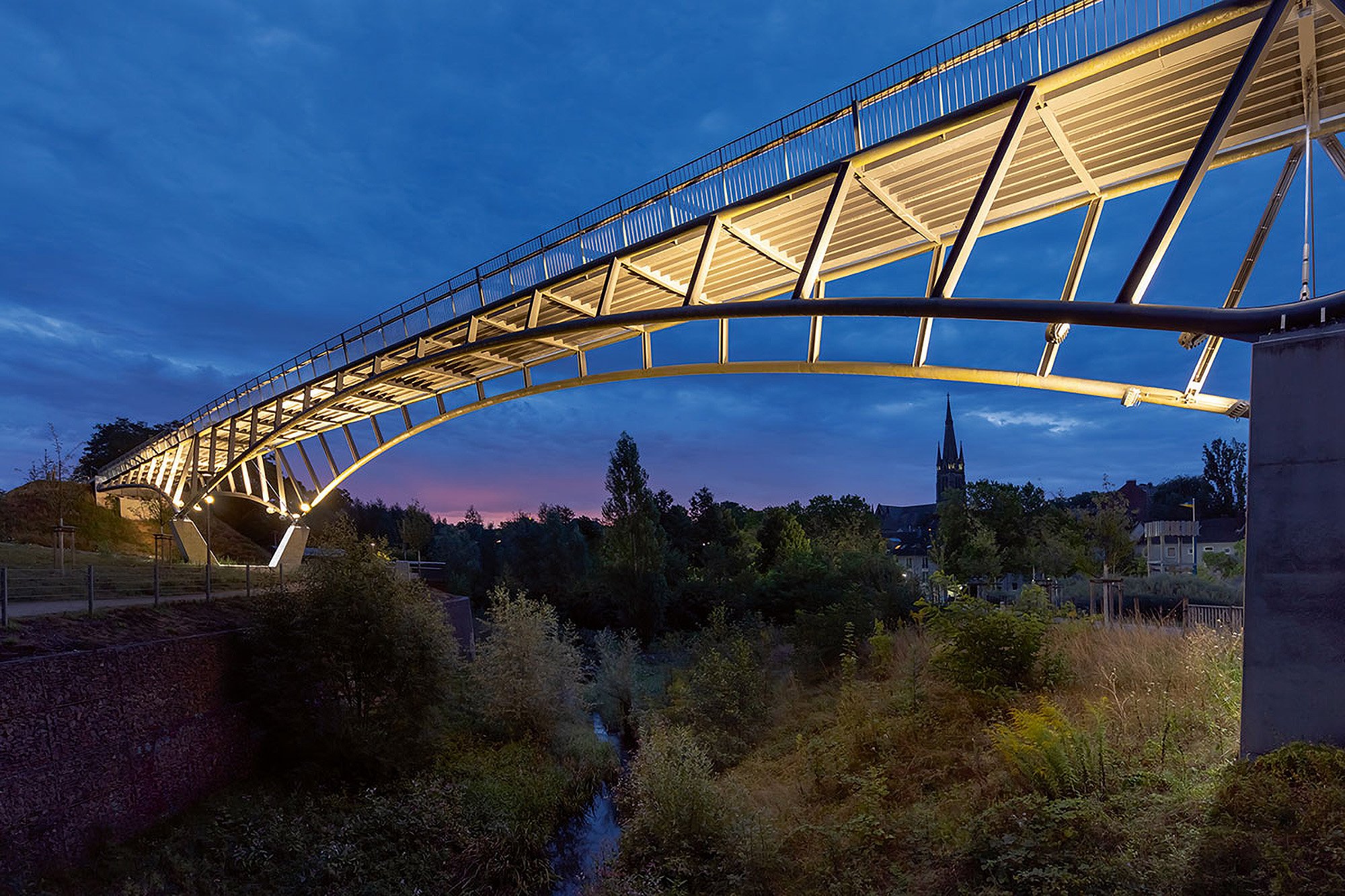 A bridge in the middle of a river